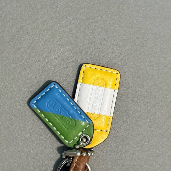 Coach Multicolor Patchwork Wristlet with Tan Leather Strap - Picture 4 of 11